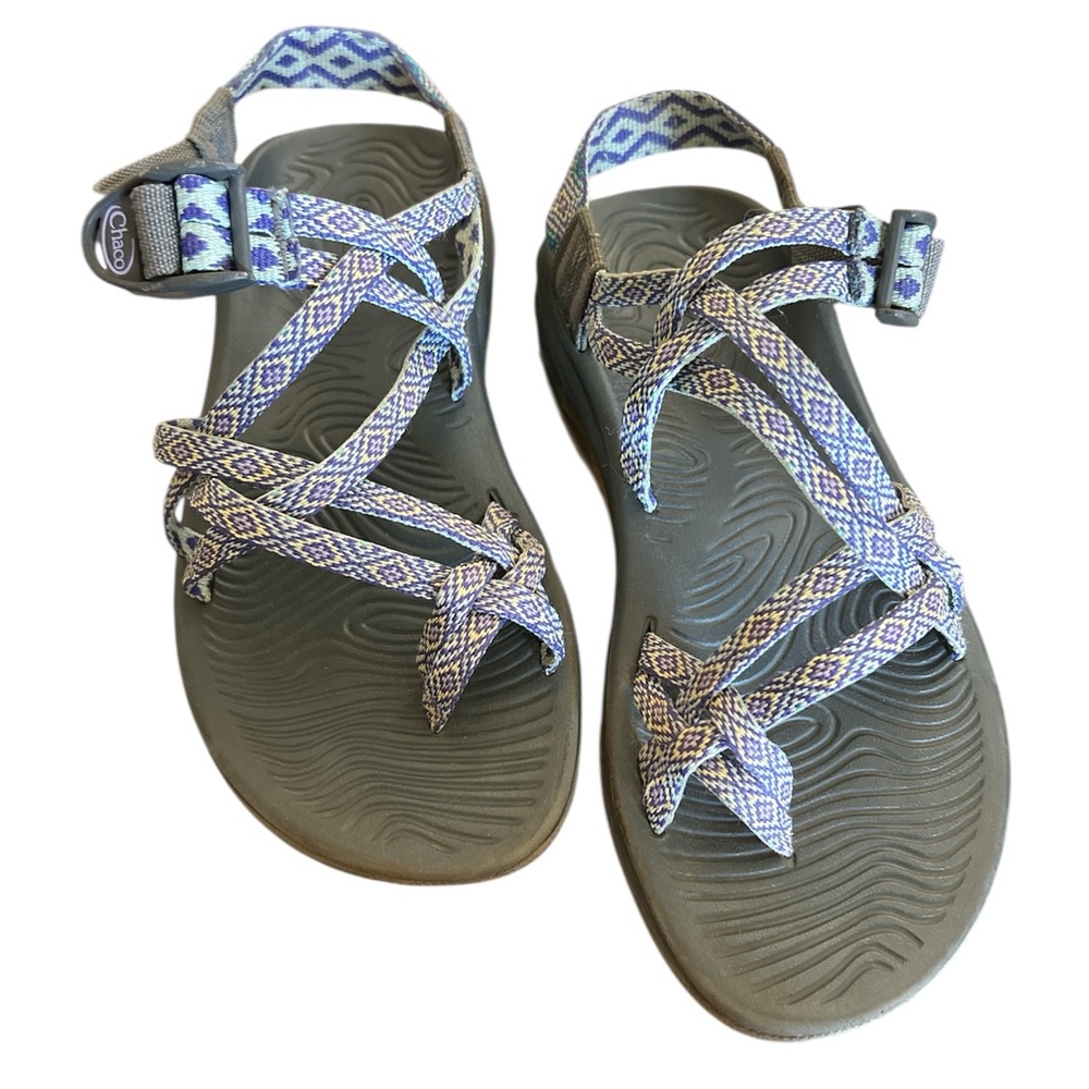 Chaco Women's Z/Cloud Strappy Sandals - Blue Pattern